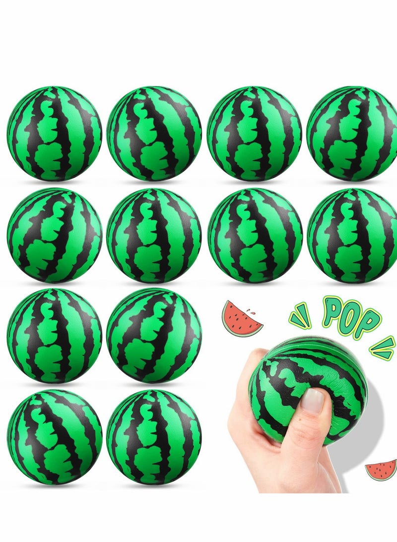 Watermelon Stress Ball, Bouncy Balls, 2.5 Inch Mini Foam, Toy Party Favor Summer Pool Toys for Children Adults Relief, Supplies, School Carnival Reward, Games