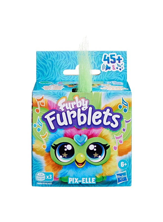 Furblets Pix-Elle Mini Friend, 45+ Sounds, Gamer Music & Furbish Phrases, Electronic Plush Toys for Girls & Boys 6 Years & Up, Multicolor