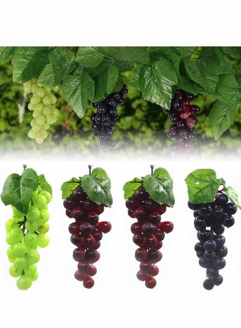 Artificial Grapes Set, 3 Pack Simulation Grapes Decorative Grapes Hanging Ornaments for Wedding Party Home Decoration Photo Props