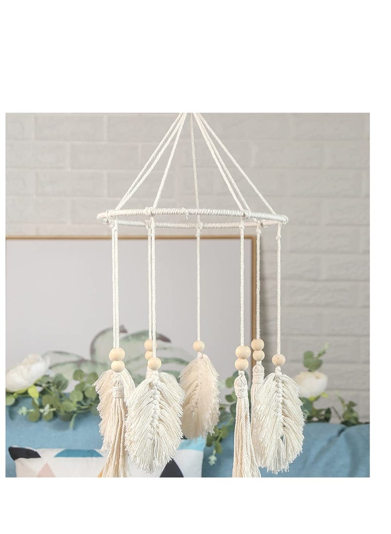 Boho Crib Mobile,Neutral Baby Crib Mobile,Baby Mobile for Crib,Boho Nursery Decor,Handmade Baby Mobile,Baby Ceiling Mobile Baby Nursery Decoration