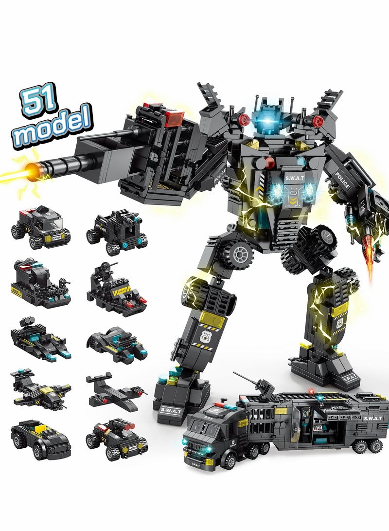 51-in-1 Robot Building Kit for Kids STEM Building Toys Erector Set for Boys 8-12 Engineering STEM Projects Construction Building Blocks Toys Gifts for Boys Kids Age