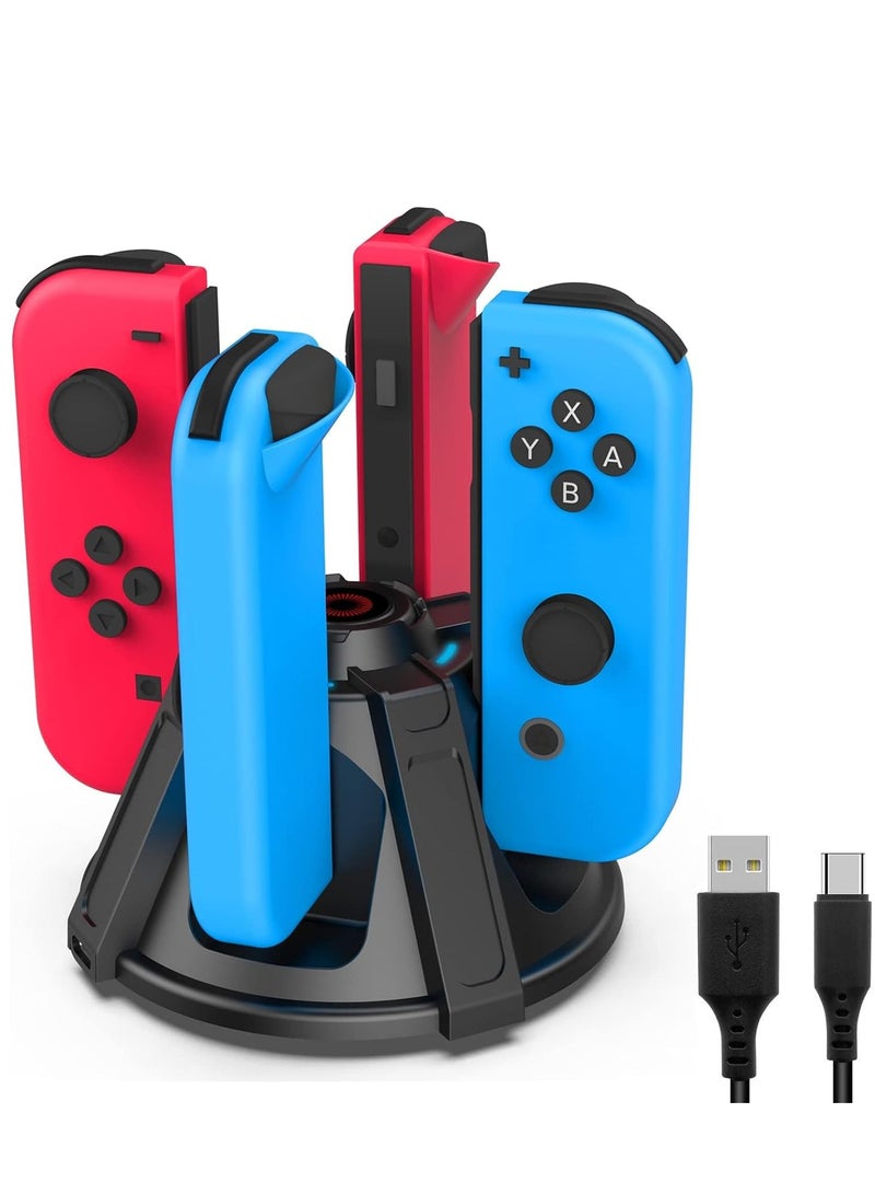 Joy-Con Charger Dock for Nintendo Switch/Switch OLED with LED Indicator, Charges Up to 4 Joy-Cons