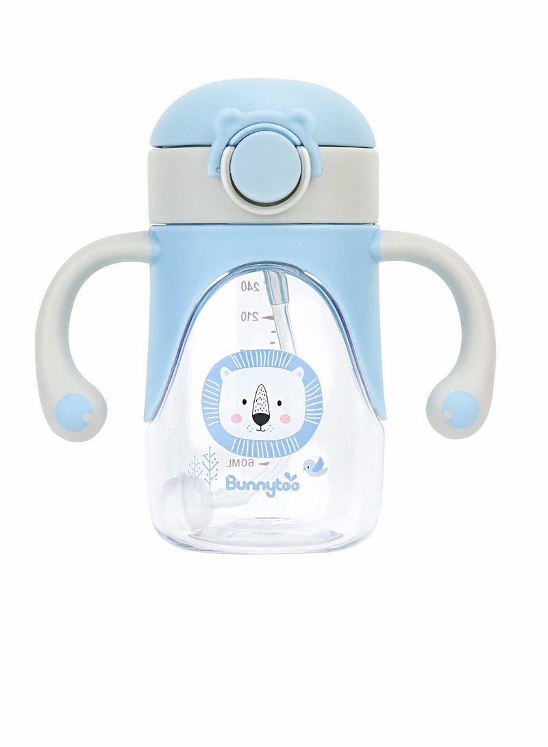 Sippy Cup for Baby 6-12 Months, Spill-Proof Sippy Cup, Straw for Kids Water Bottle with Soft Silicon Spout Cup for Toddlers,BPA Free, 300ml,Spill Leakproof Plastic Drinking Bottle with Handle