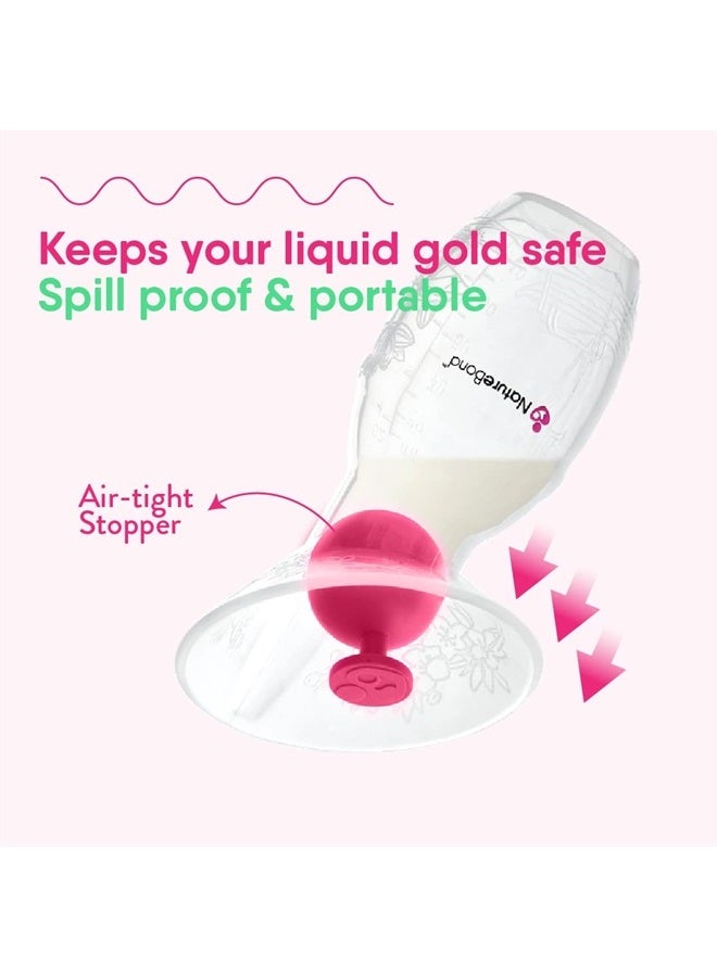 Silicone Breast Pump with lid, Stopper, Strap, Pouch. Breastfeeding Essential Premium All in 1 Set. 3.4oz 100ml (Premium All-in-ONE)
