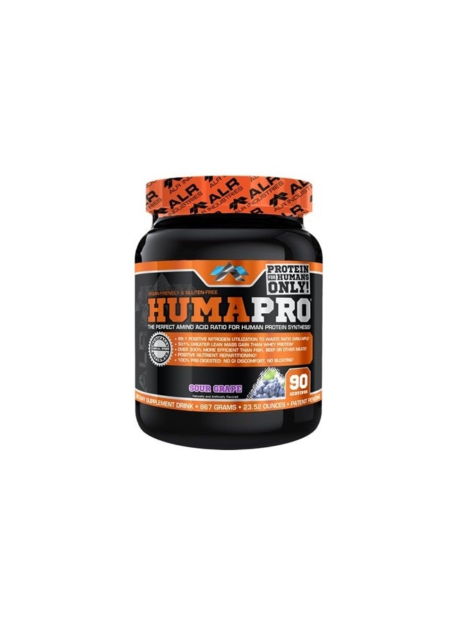 Humapro, Protein Matrix Blend, Formulated for Humans, Amino Acids, Lean Muscle, Vegan Friendly, 667 Grams (Sour Grape)