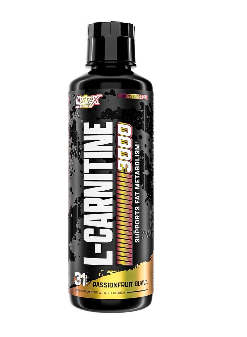 Liquid Carnitine, Passionfruit Guava, 3000 mg, Boost Endurance 31 serving 465ml