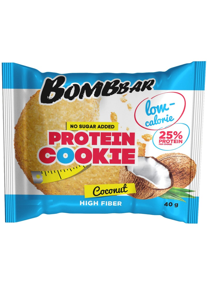 Low Calorie Protein Cookie Coconut Flavor High Fiber and No Sugar Added 12x40g