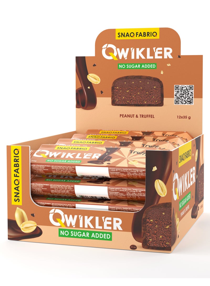 Qwikler Bar with Peanut and Truffle No Sugar Added 12x35g
