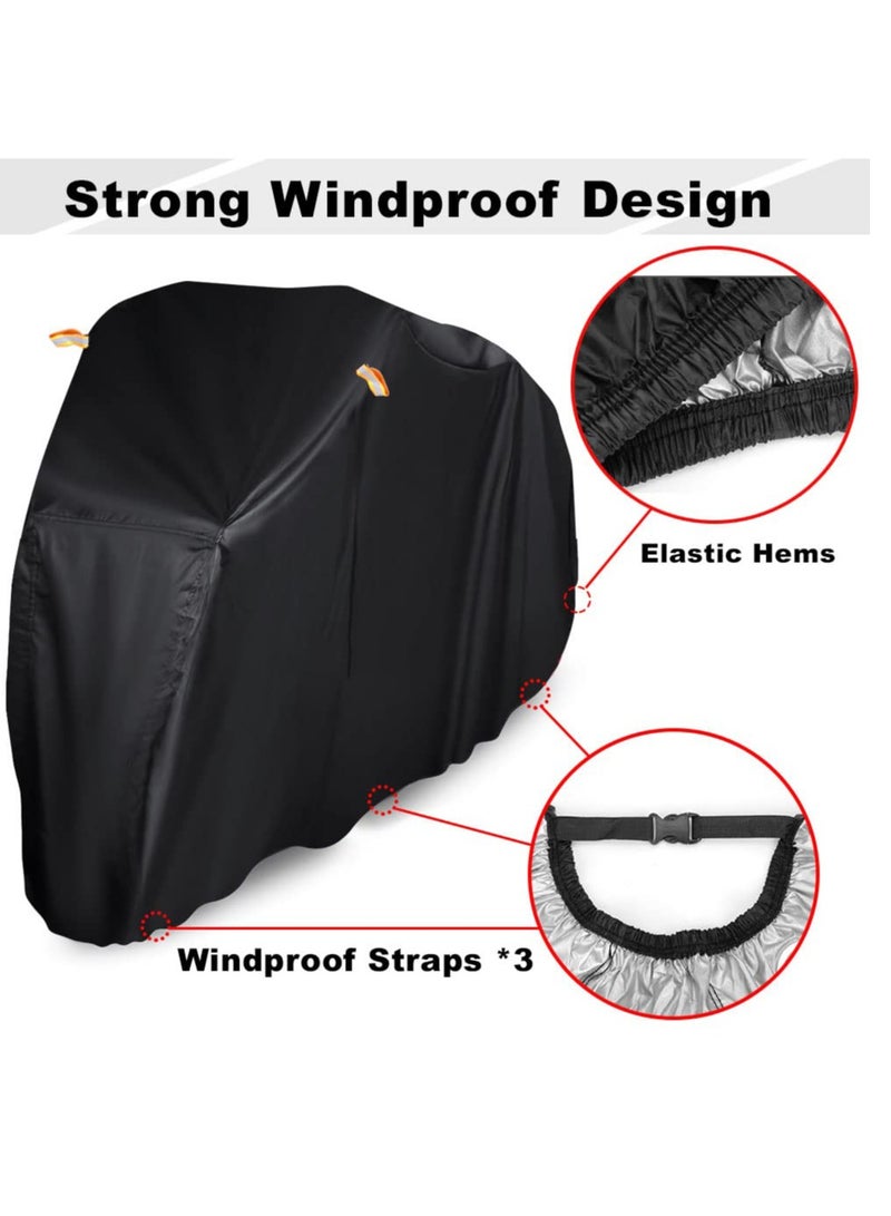 Waterproof Bike Cover, Large Bike Cover For 2 Bikes, 210x9 5x110cm 210T Bike Covers For Outside Storage, Outdoor Waterproof Bicycle Cover, Anti UV Rain Bike Covers With Storage Bag For Mountain E-bike