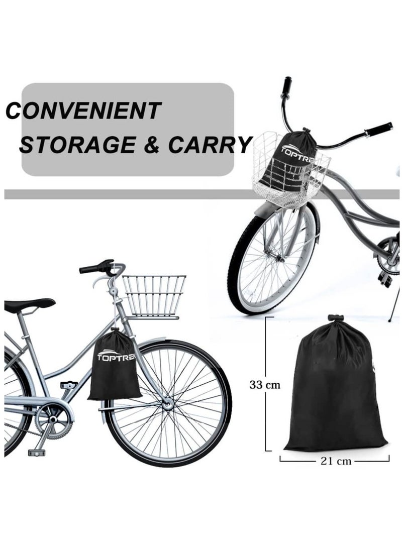 Waterproof Bike Cover, Large Bike Cover For 2 Bikes, 210x9 5x110cm 210T Bike Covers For Outside Storage, Outdoor Waterproof Bicycle Cover, Anti UV Rain Bike Covers With Storage Bag For Mountain E-bike