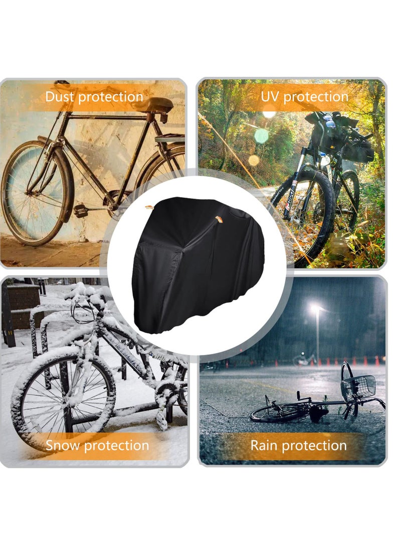 Waterproof Bike Cover, Large Bike Cover For 2 Bikes, 210x9 5x110cm 210T Bike Covers For Outside Storage, Outdoor Waterproof Bicycle Cover, Anti UV Rain Bike Covers With Storage Bag For Mountain E-bike