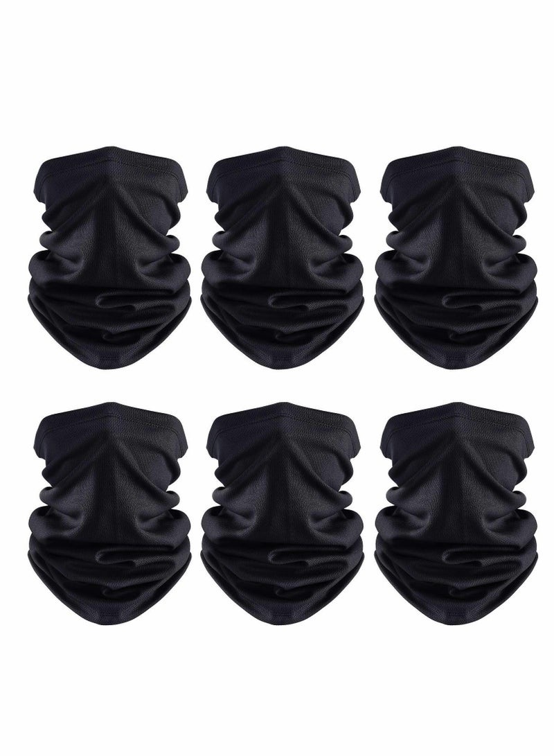 Face Cover, 6 PCS Neck Gaiter Face Mask for Women Men, Balaclava Face Breathable Bandana Sun Protection Cycling Running, Unisex Face Cover Scarf for Outdoor Sports