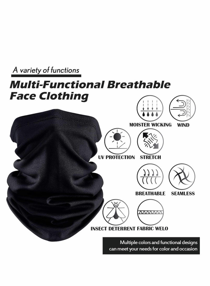 Face Cover, 6 PCS Neck Gaiter Face Mask for Women Men, Balaclava Face Breathable Bandana Sun Protection Cycling Running, Unisex Face Cover Scarf for Outdoor Sports