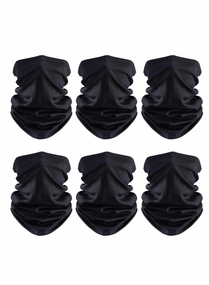 Face Cover, 6 PCS Neck Gaiter Face Mask for Women Men, Balaclava Face Breathable Bandana Sun Protection Cycling Running, Unisex Face Cover Scarf for Outdoor Sports