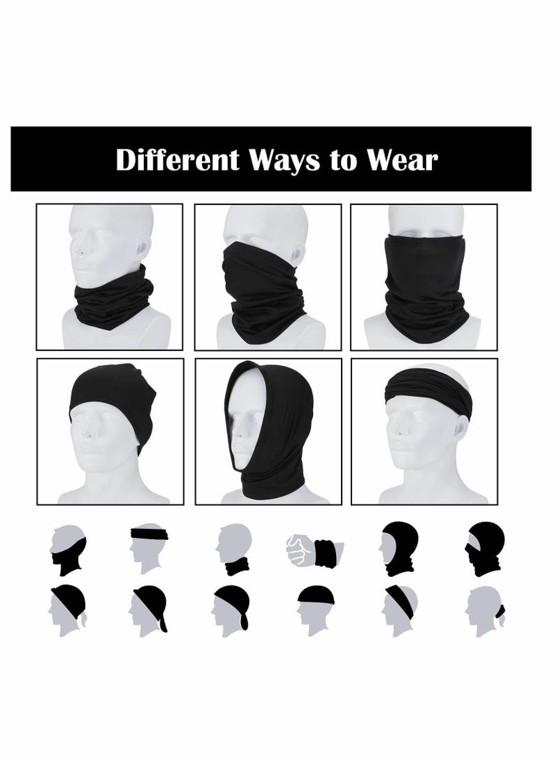 Face Cover, 6 PCS Neck Gaiter Face Mask for Women Men, Balaclava Face Breathable Bandana Sun Protection Cycling Running, Unisex Face Cover Scarf for Outdoor Sports