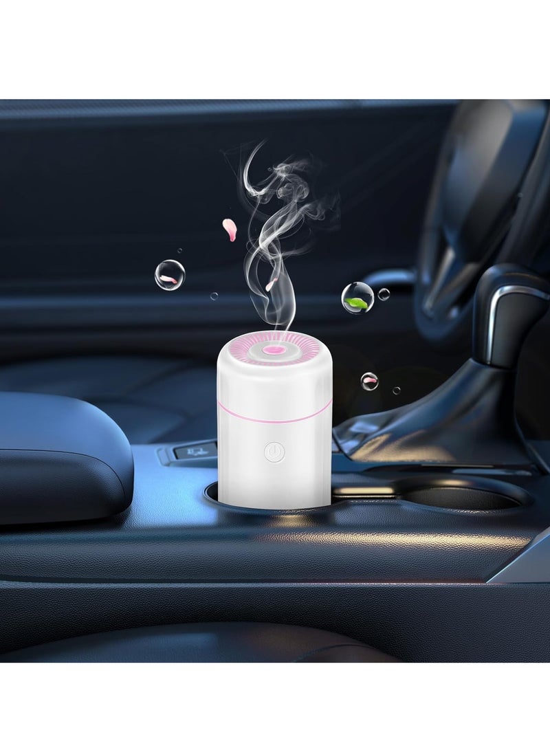 Car Diffuser, Aromatherapy Diffusers for Essential Oils, USB Mini Cool Mist Scent Air Humidifier with 7 Led Color Changing Light for Car Home Room Office Bedroom