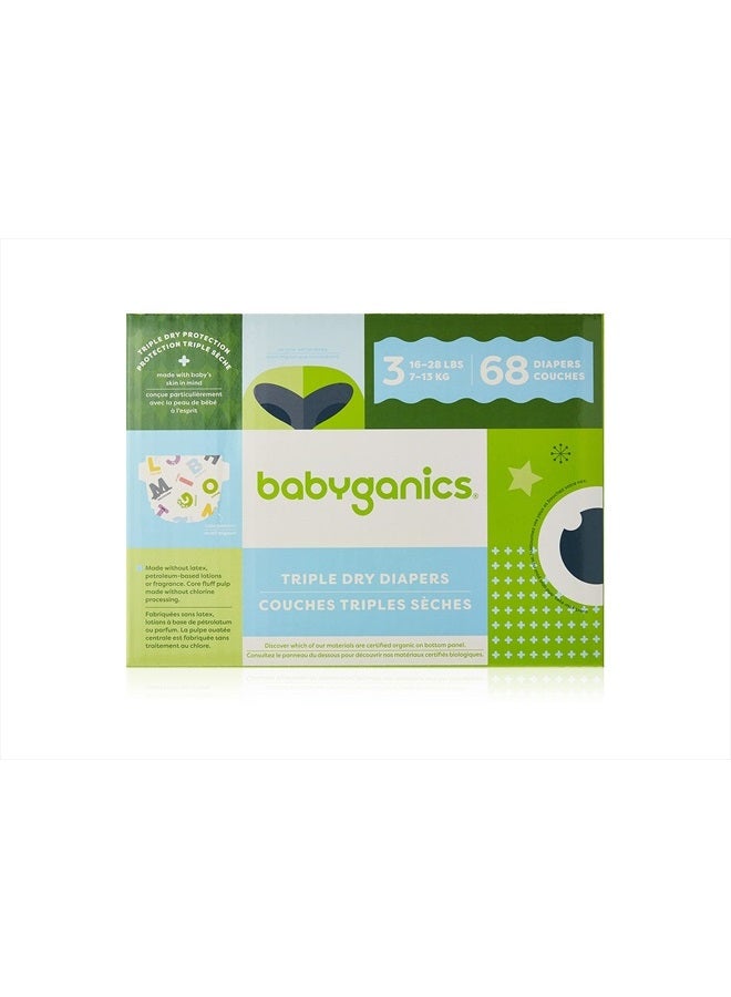 Diapers, Size 3, 68 ct, Babyganics Ultra Absorbent Diapers