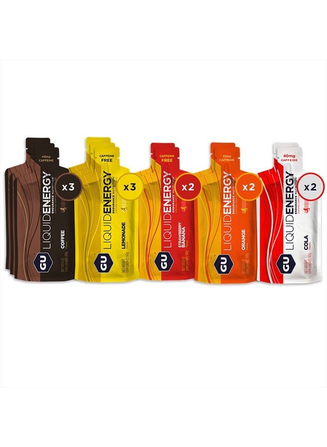 Energy Liquid Energy Gel With Complex Carbohydrates, Vegan, Gluten-Free and Dairy-Free On-the-Go Energy for Any Workout, 12-Count, Assorted Flavors