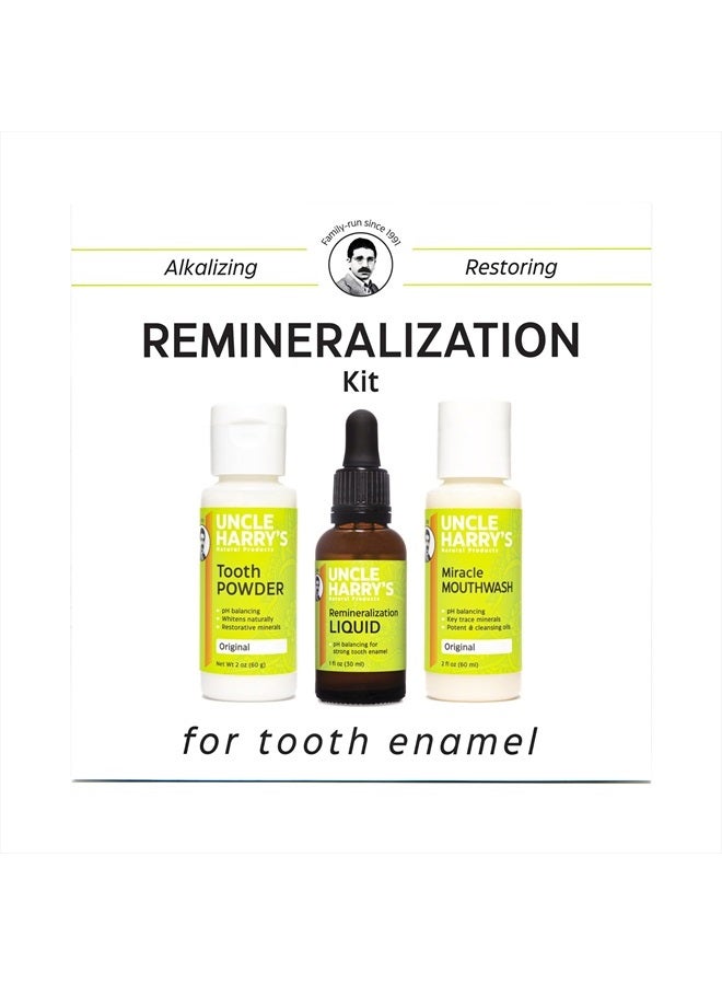 Natural Remineralization Kit for Tooth Enamel & Mineral - 3 Products Strengthen Weak Enamel & Correct Oral Care Issues (1 kit)