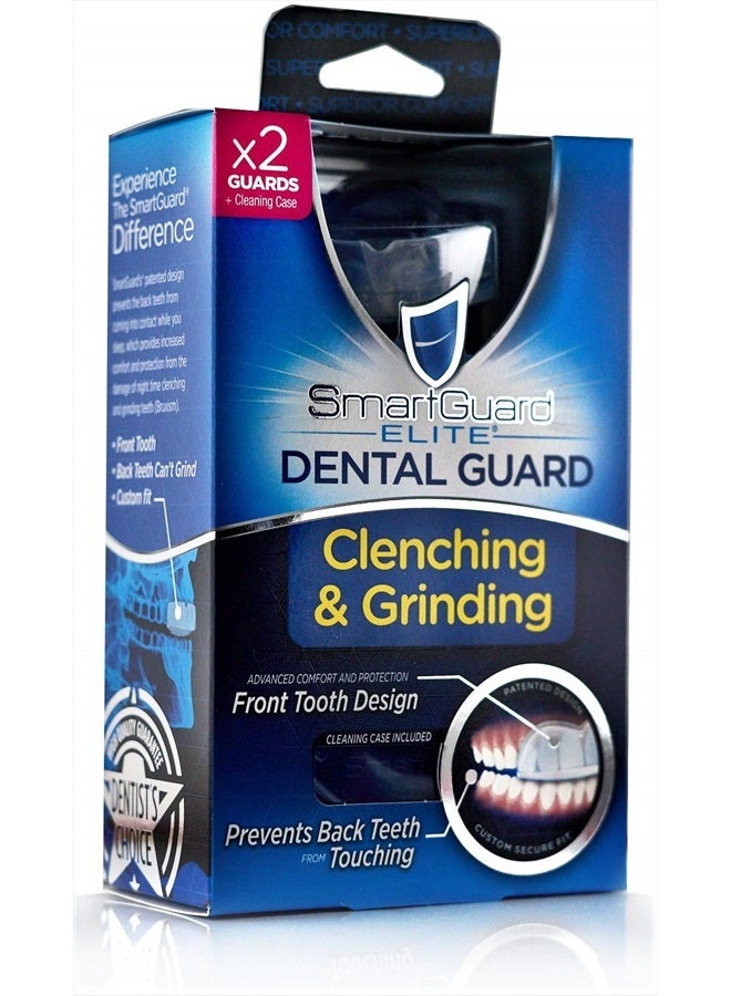 Dental Guard SMARTGUARD Elite (2 Guards 1 Travel case) Front Tooth Custom Anti Teeth Grinding Night Guard for Clenching - Dentist Designed - Bruxing Splint Mouth Protector for Relief of Symptoms