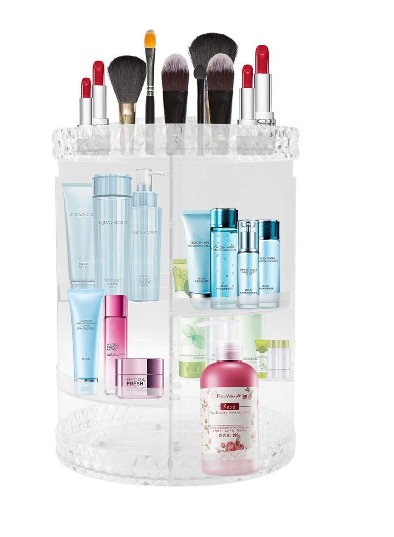 Rotating Makeup Organizer, Clear Large Capacity Multi- Function Cosmetic Storage Organizer, Cosmetic Display Stand Storage Box for Cosmetic Perfume Jewellery