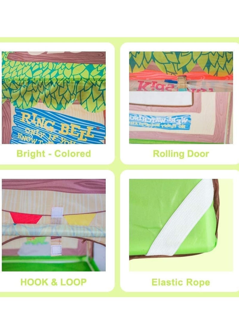 Kids Play Tent Playhouses with Lights and Storage Bag Boys Girls Indoor Outdoor Activity Center Reading Corner