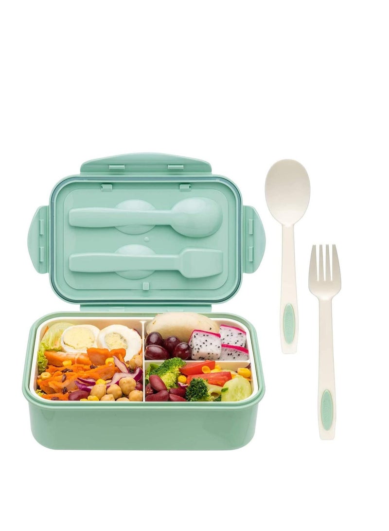 Bento Boxes for Adults - 1400 ML Bento Lunch Box For Kids Childrens With Spoon & Fork - Durable, Leak-Proof for On-the-Go Meal, BPA-Free and Food-Safe Materials