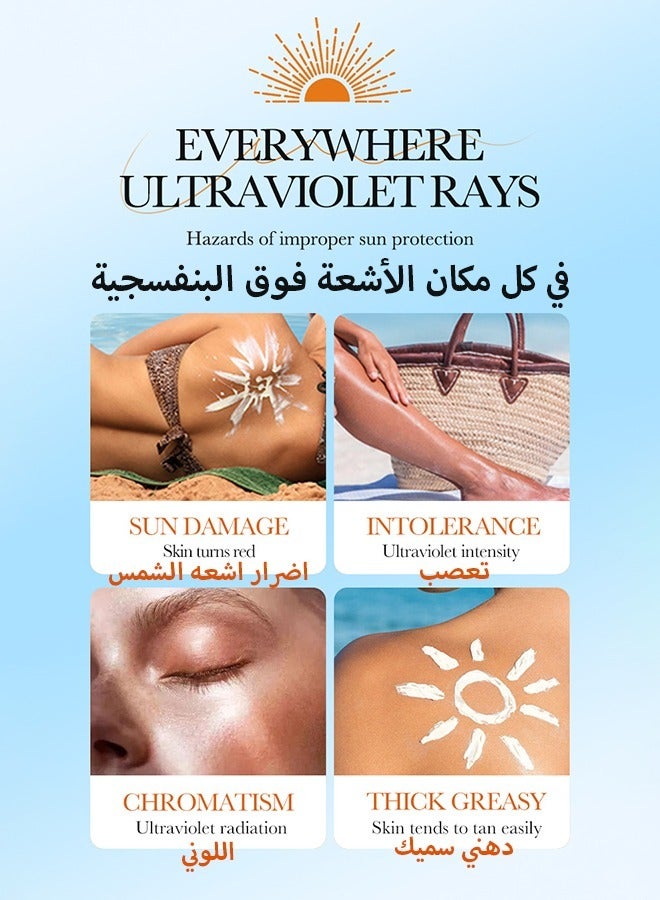 Water Resistant and Non-Greasy Sunscreen Lotion With Broad Spectrum, Mineral Oil Face & Body Sunscreen SPF 50, UVA & UVB Protection, Lightweight & Fast-absorbing,50g