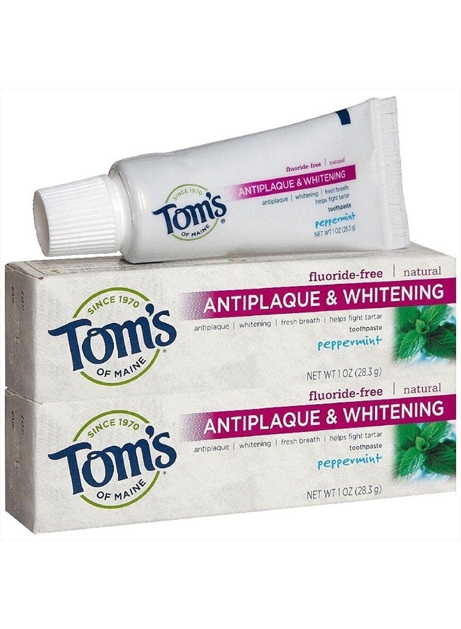 Antiplaque Tartar Control plus Whitening Toothpaste Trial Size, Peppermint - 1 oz - 2 pk