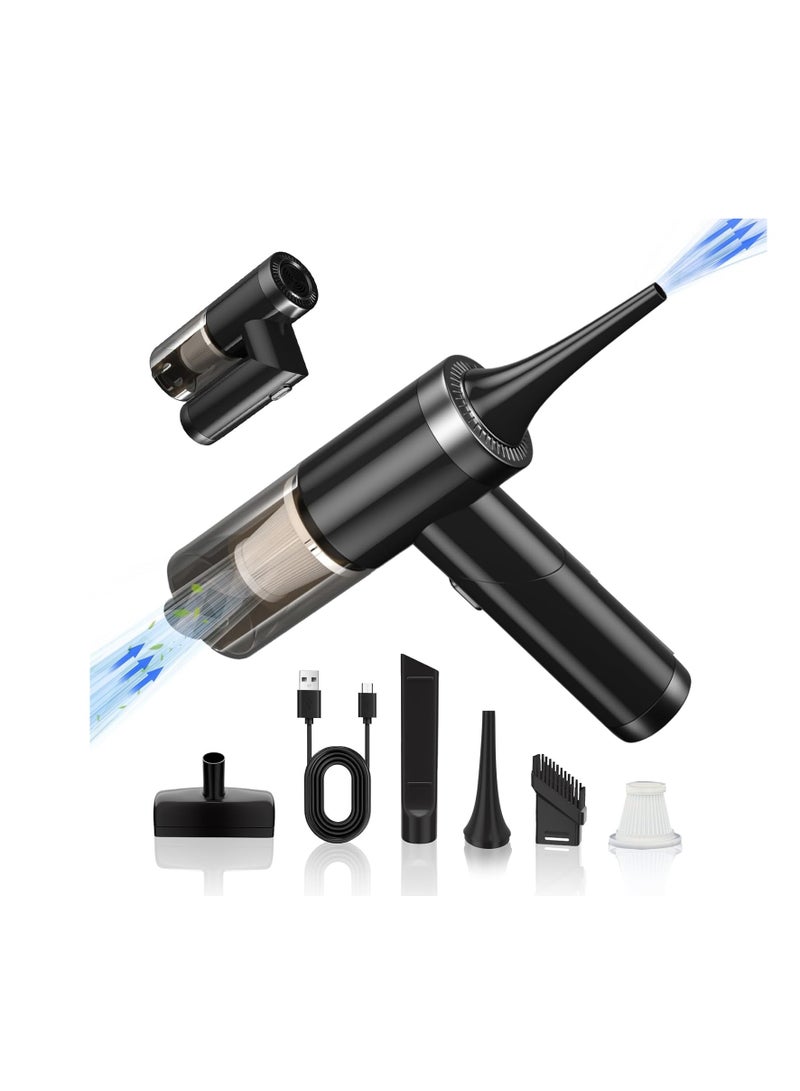 2 in 1 Cordless Handheld Vacuum Cleaner and Air Duster, 8Kpa Foldable Mini Vacuum Rechargeable 52000RPM Air Duster Car Vacuum Portable Keyboard Cleaner Air Blower for Computer/Car/House