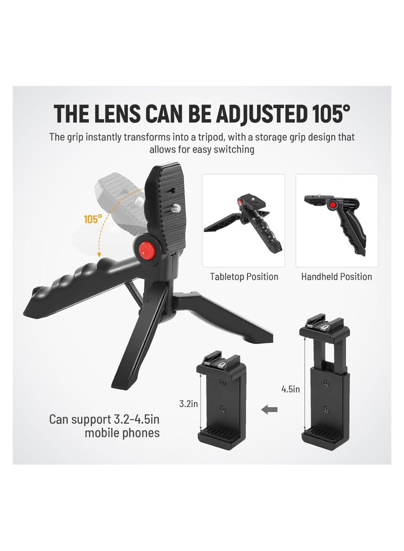 Vlogging Kit, YouTube Kit for iPhone & Android, Compatible Video Vlog Kit with Microphone LED Light Tripod, Remote Control, for Instagram YouTube Recording Facebook Live(Not Including Batteries)