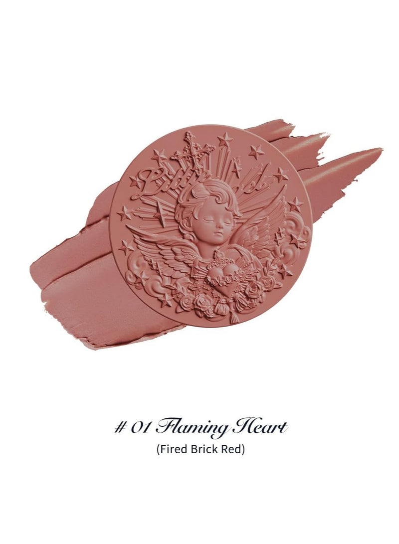 Flower Knows Little Angel Cream Blush 01 Flaming Heart - Fired Brick Red, 6 Grams