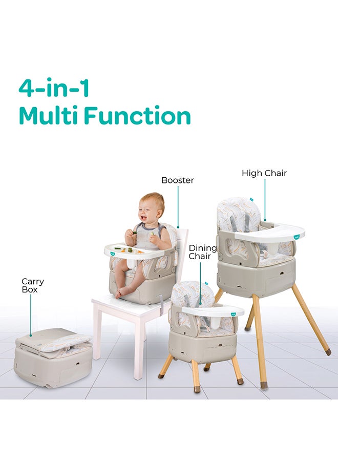 4-In-1 HiteRite Convertible Baby Booster Dining Highchair - Beige