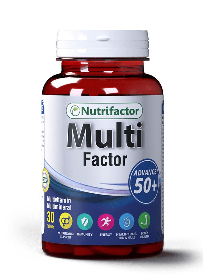 Multifactor Tablets Comprehensive Elderly Health and Well-Being Support for Immunity, Energy, and Bone Health - 30 Tablets