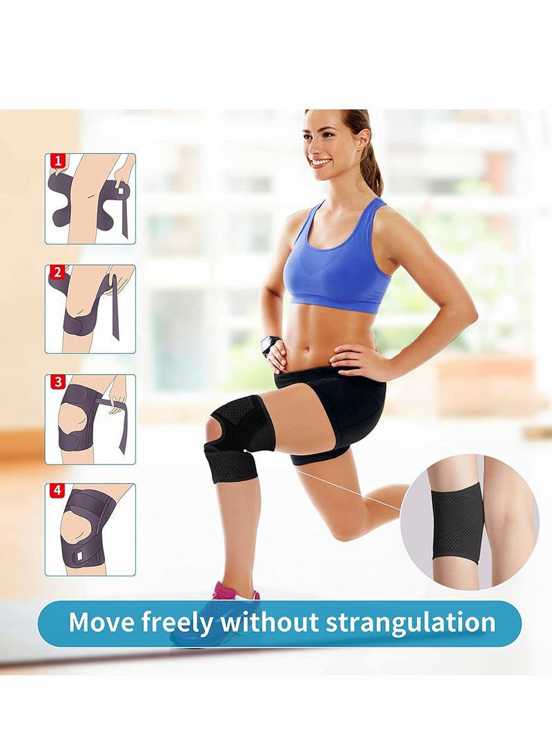 Knee Brace with Side Stabilizers Relieve Meniscal Tear Knee Pain ACL MCL Arthritis,Joint Pain Relief, Breathable Adjustable Knee Support Suitable for Men and Women with Sports Injuries (Left - L)