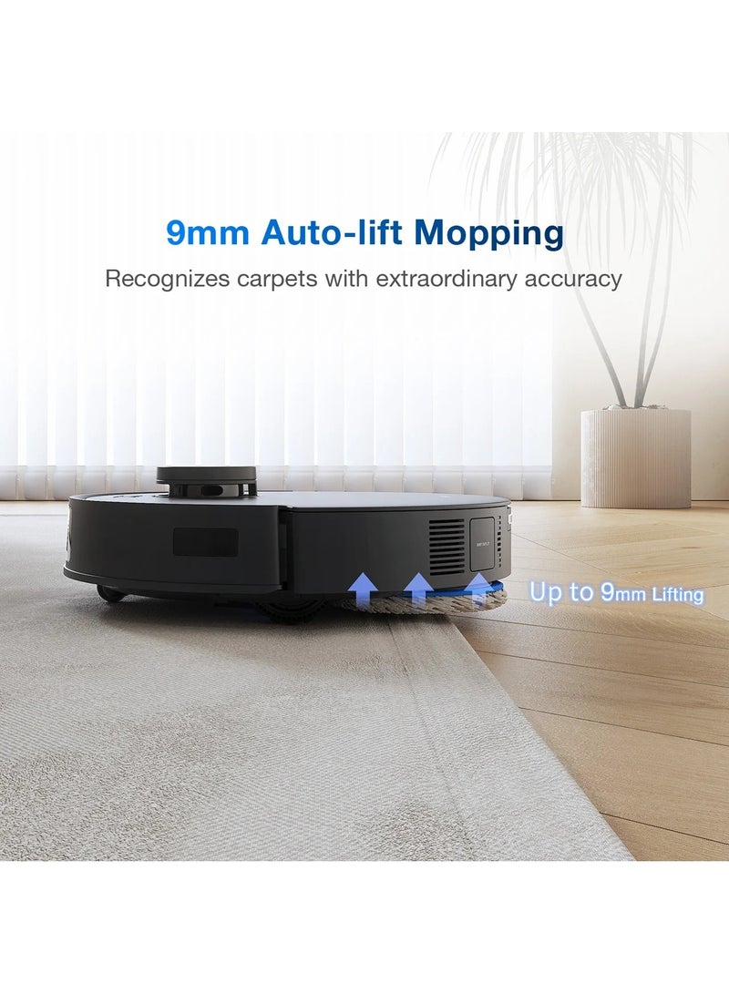 DEEBOT T30 PRO OMNI Robotic Vacuum Cleaner,11000 PA,TruEdge Mopping,ZeroTangle,70°C Water Washing,9mm Auto Mop-Lift,90 Days Dust Auto Empty,TrueDetect 3D 3.0,YIKO 2.0-Black 4 L 60 W DDX14 Black