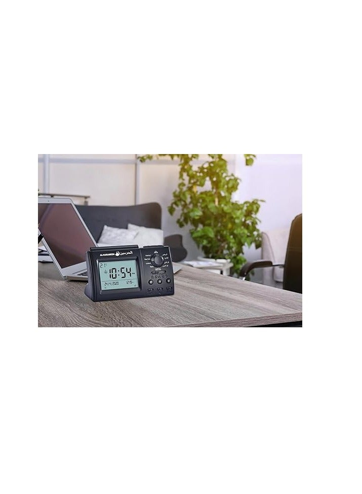 Digital Azan Table Alarm Clock Black 15x9.5cm Assorted Color