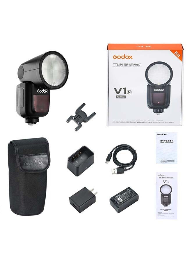 Godox V1-N Camera Flash Speedlite for Nikon Z8 Z9 Z7 Z6 Z5 D850 D810 D750 D610 D7500 D7100 D5300 D3300 D90 D5 D4