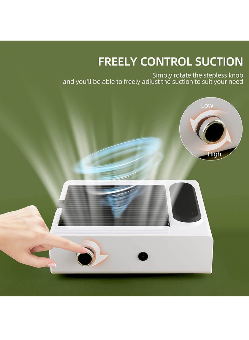 80W New Strong Power Nail Dust Collector Nail Fan Art Salon Suction Dust Collector Machine Vacuum Cleaner Fan UK Plug (858-1Pink)