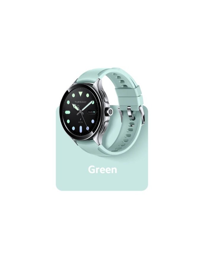 Watch Flora Green Fluororubber Strap | Compatible With Watch 2 Pro, Watch S1 Pro, Watch S1, Watch S1 Active Flora Green