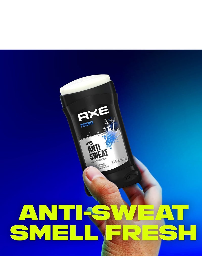 AXE Antiperspirant Deodorant for Men Phoenix 4PK 48H Sweat & Odor Protection for Long Lasting Freshness, Crushed Mint & Rosemary Men's Deodorant 2.7 oz