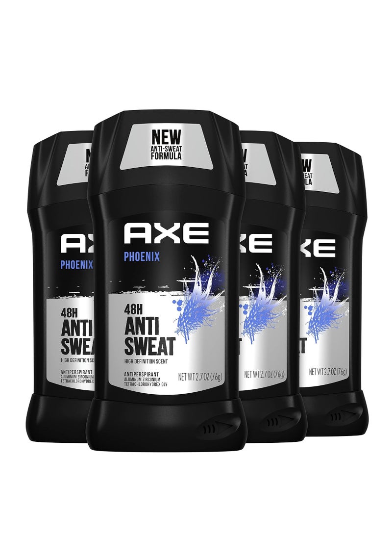 AXE Antiperspirant Deodorant for Men Phoenix 4PK 48H Sweat & Odor Protection for Long Lasting Freshness, Crushed Mint & Rosemary Men's Deodorant 2.7 oz