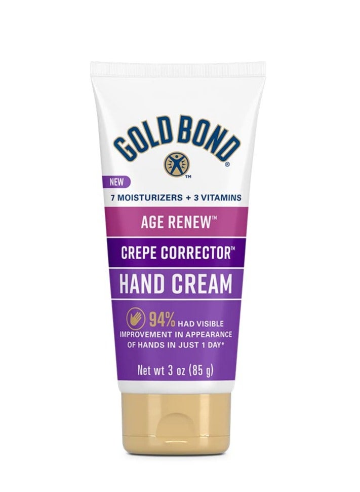 Gold Bond Age Renew Crepe Corrector Hand Cream, Replenishing & Smoothing Formula, 3 oz.