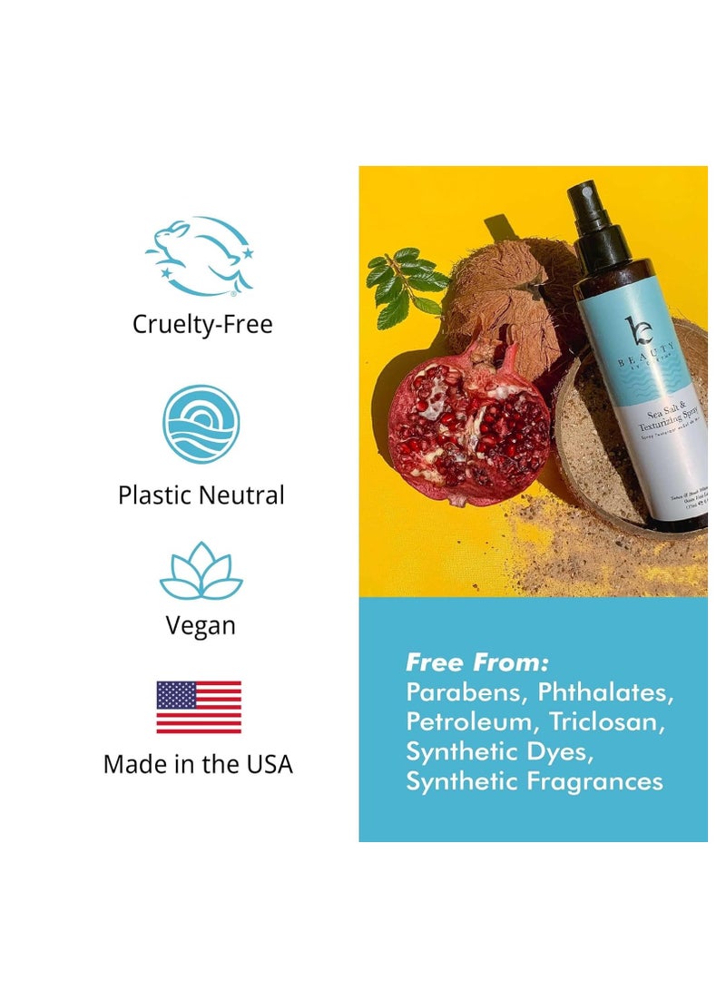 Sea Salt Spray for Textured Beach Waves & Volume - USA Made with Organic Ingredients, Texturing & Volumizing Spray for Fine Hair for Men & Women