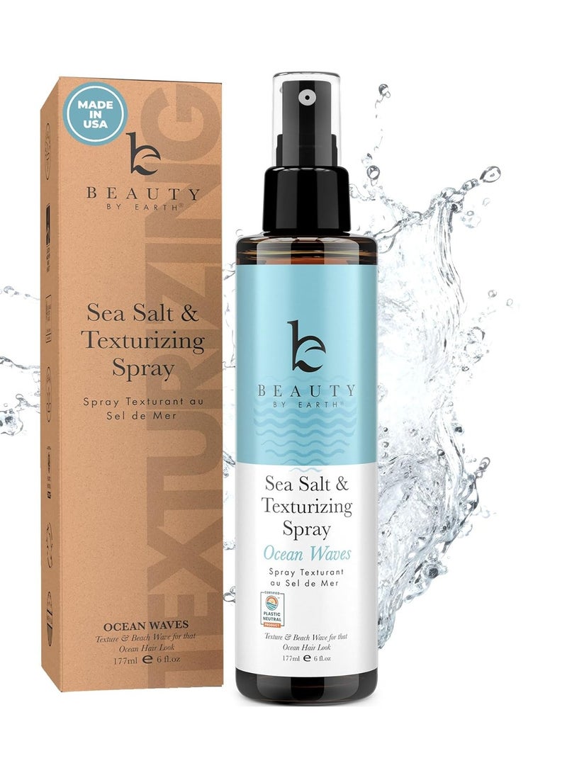 Sea Salt Spray for Textured Beach Waves & Volume - USA Made with Organic Ingredients, Texturing & Volumizing Spray for Fine Hair for Men & Women