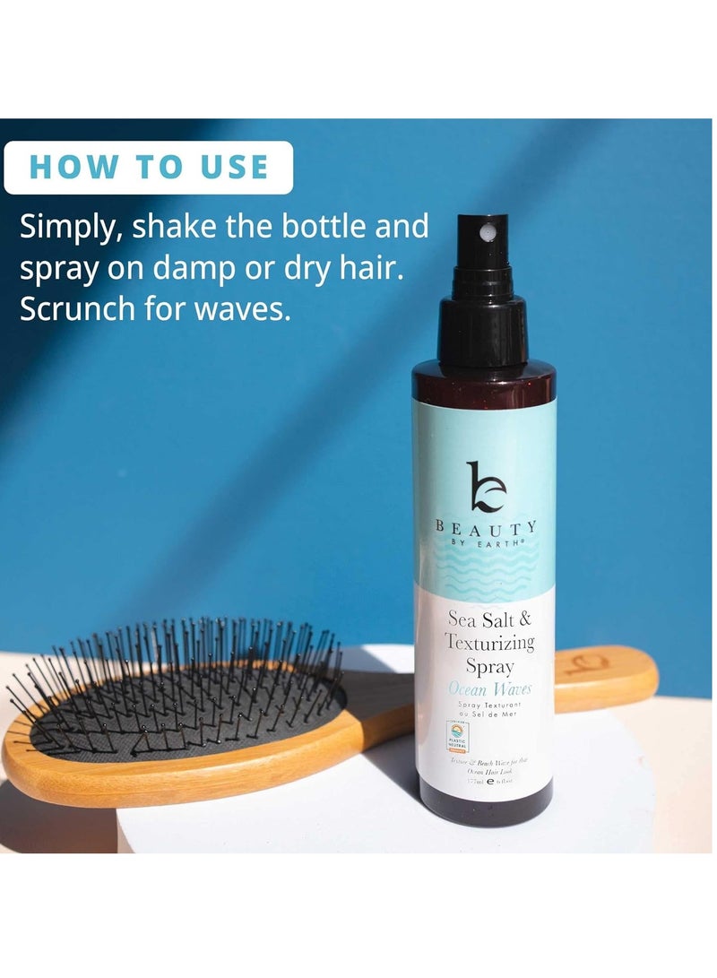 Sea Salt Spray for Textured Beach Waves & Volume - USA Made with Organic Ingredients, Texturing & Volumizing Spray for Fine Hair for Men & Women