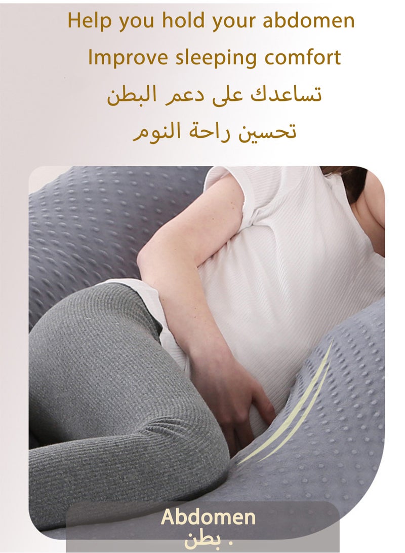 U Shaped Full Body Pillow for Pregnancy Sleeping Support, Maternity Pillow for Pregnant Women Back, Hips, Legs, Belly, with Removable Velvet Cover 170*90*65 CM