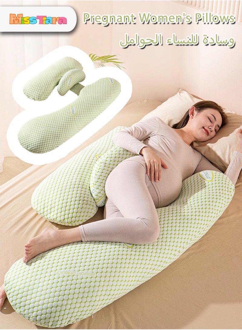 Pregnancy Body Sleepling Pillow Maternity Pillow with Detachable and Adjustable Pillow Cover Support for Back Legs Belly