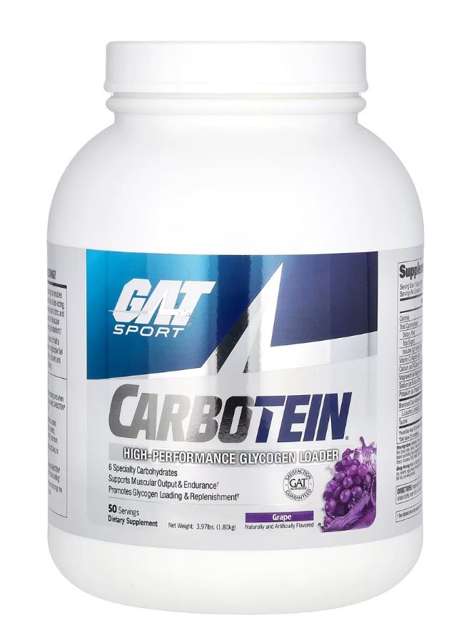 Carbotein High-Performance Glycogen Loader,Grape,50 Servings