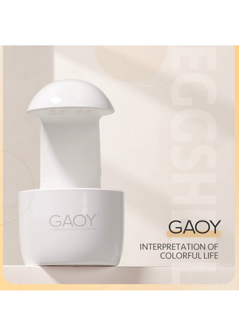 GAOY Mini UV Light for Gel Nails, Small Nail Cure Light, Eggshell LED Nail Lamp, USB Nail Dryer for Fast Curing, White